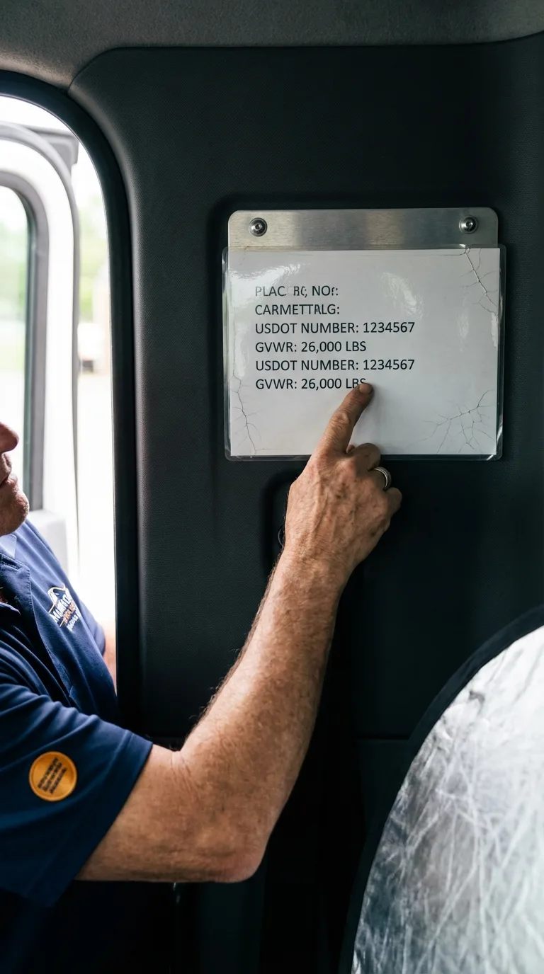 USDOT licensing placard verification in De Kalb